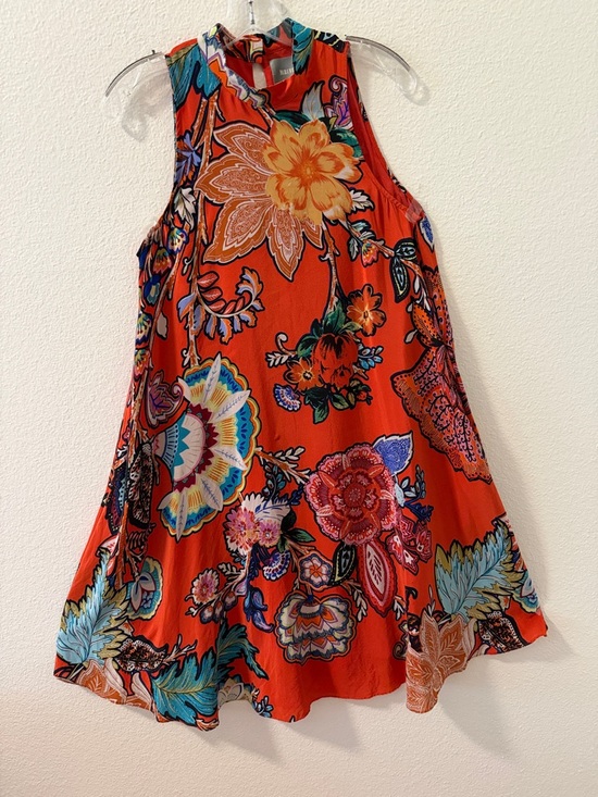 Maeve Dresses & Skirts - Maeve Orange Floral Maxi Dress with Multicolor Print XS size silk